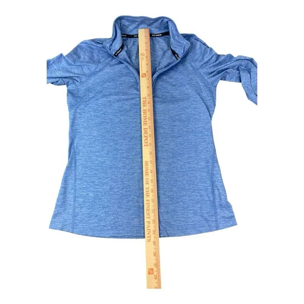 Nike Running Dri Fit Women’s 1/4 Zip Pullover Top, Long Sleeve, Blue, Size Small